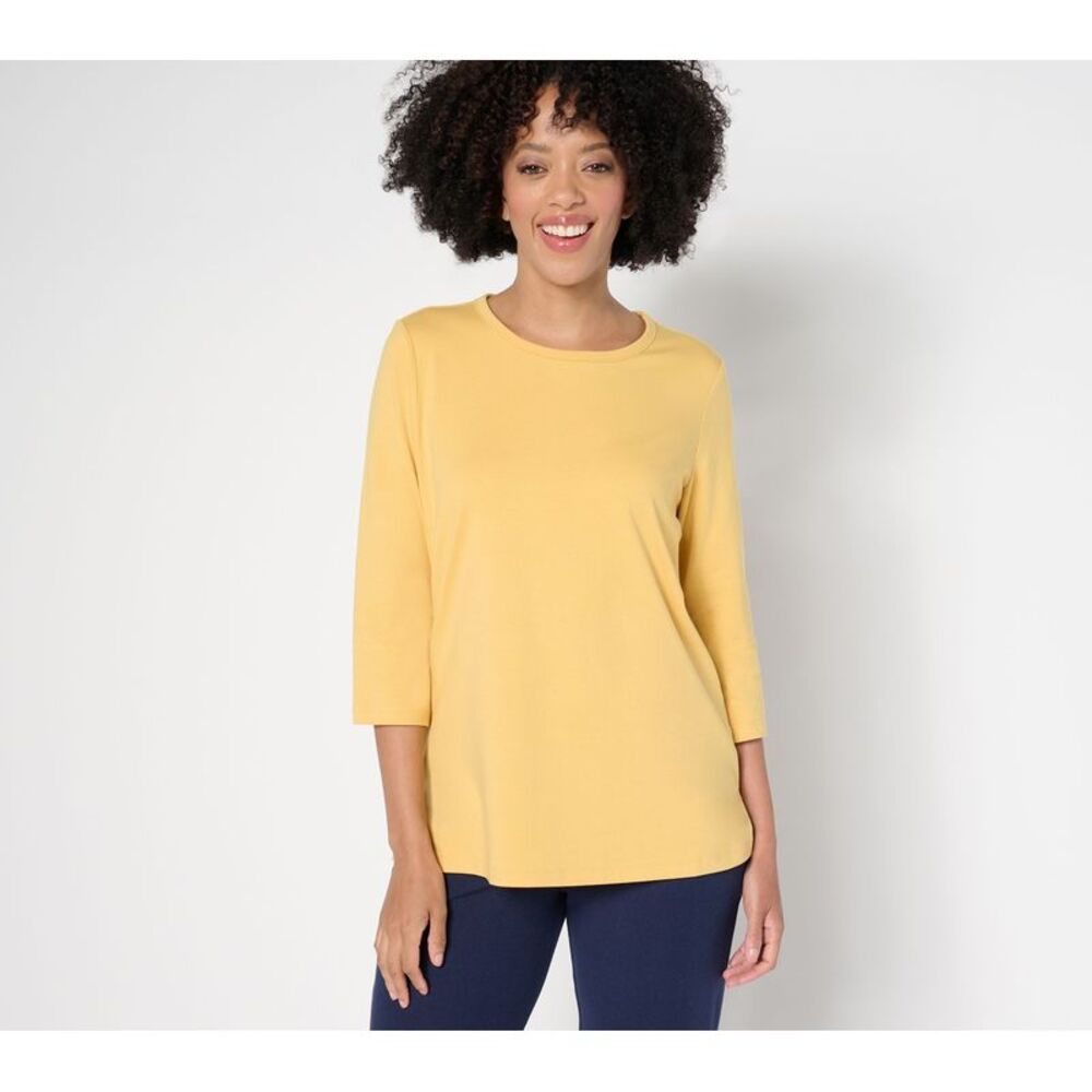 Gemsli Intimates Women's Top Sz XS Denim & Co. Essentials Favorite Yellow